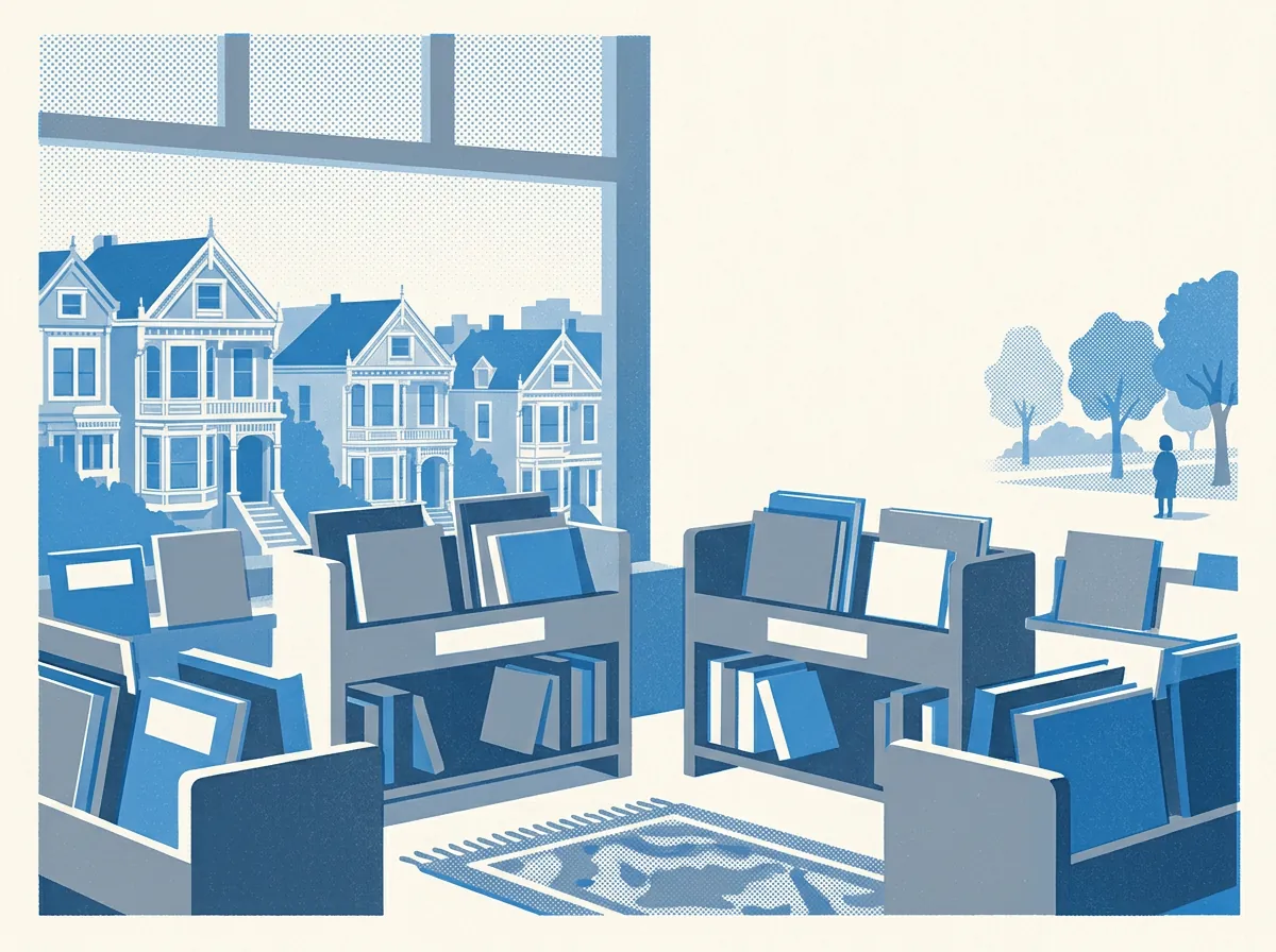 Illustration of children's bookstores in Hayes Valley