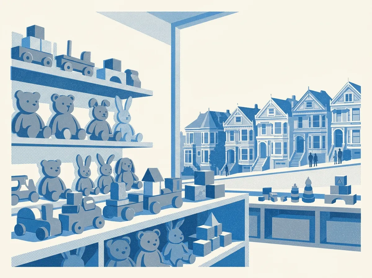 Illustration of toy stores in Noe Valley